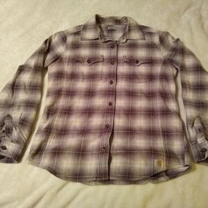 Carhartt purple and white flannel. Size S